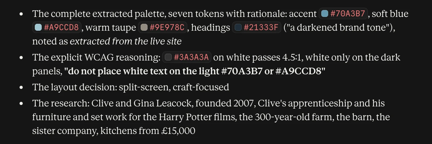 Automated brand findings for a client site